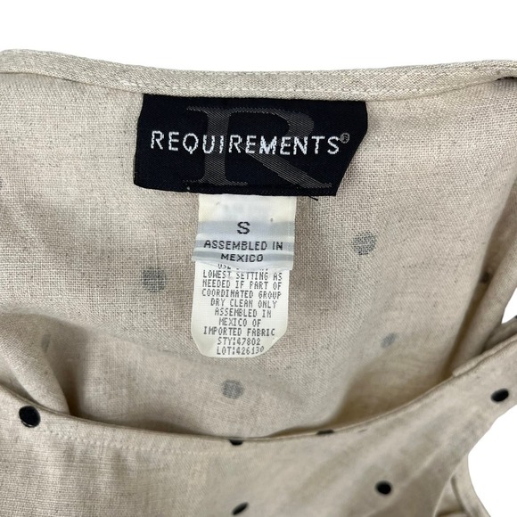 Vintage 90’s Requirements Maxi Dress Linen Blend Polka Dot Small - Picture 9 of 10